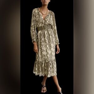 ZARA Long Midi Maxi Animal Print dress Size XS